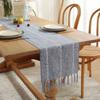 Camino de Mesa Rayado con Borlas Tejido a Mano Americano Country Transfronterizo Hogar Mesa de Comedor Toalla de Mesa Cubre Mesa para Mueble de TV Mesa de Centro