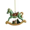 Novos enfeites de cavalo de balanço de resina de Natal, perfeitos para criar uma atmosfera festiva, decorar janelas, tampos de mesa, casas e festas
