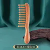 Peine Masajeador para el Cabello de Sándalo Dorado Verde Grado a Engrosado, Peine para Meridianos de la Cabeza, Peine Masajeador Grande de Dientes Anchos, Artículo de Regalo