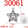 Pingente de liga metálica fresco e doce com diamantes coloridos em formato de estrela de cinco pontas para mulheres, usado para acessórios de joias DIY, como brincos, pulseiras e colares