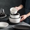 Juego de Vajilla de Cerámica para Mesa con Tazón y Plato 2026 Platos de Cerámica Vajilla Sencilla para el Hogar Cuchara Resistente al Calor para Horno de Microondas