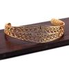 2-7010 Pulsera de Cobre para Mujer, Pulsera Abierta Ajustable en Forma de C, Accesorios de Joyería para Mujer, Corona de Pelo de Jade, Collar