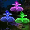 Lâmpada de Medusa Solar Colorida de Fibra Óptica LED Decoração de Paisagem de Jardim e Pátio Luz de Ambiente Luz de Gramado com Plugue de Terra