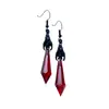 Comercio exterior transfronterizo Amazon Joyería gótica aretes de murciélago negro con lágrima roja, directo del fabricante