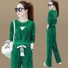 837 # Conjunto Esportivo Casual para Mulheres Primavera e Outono 2024 Nova Moda Moletom Solto Tamanho Grande Conjunto de Duas Peças de Manga Longa