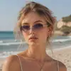 Novos Óculos de Sol Poligonais de Armação Pequena Transfronteiriços para Homens e Mulheres, Moda Europeia e Americana, Retrô, High-End, Óculos de Sol para Proteção Solar em Férias