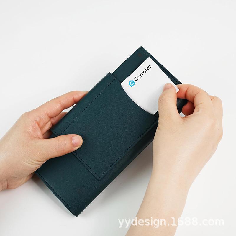 女士一体式长款双折双层PU 皮革钱包