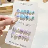 Pegatinas para Uñas Infantiles, Pegatinas para Uñas, Pegatinas Completas para Manicura, Uñas Portátiles, Uñas de Dedo de Dibujos Animados con Diamantes, Uñas Postizas, Uñas Terminadas