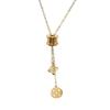 Collar de acero de titanio y oro rosa de doble cara con trébol de cuatro hojas para estudiantes femeninas, estilo coreano con borlas sencillas de red roja.