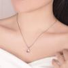 Collar de Plata de Ley Rosa y Blanco Amor Diseño de Nicho para Mujer Nuevo Colgante Versátil Simple Regalo de Cumpleaños para Pareja Joyería de Plata