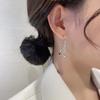 Pendientes de botón de plata S925 estilo coreano con pedrería, aretes geométricos de arco cruzado con forma de cola de pez, aretes simples para todo, accesorios al por mayor