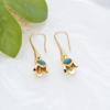 Aretes de Gancho de Jade Esmalte Gotas de Aceite Temperamento Pendientes de Orquídea Magnolia Estilo Étnico Vintage de Corte
