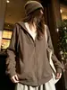 Sudadera con capucha estilo coreano para mujer, Otoño 2026, Nueva, Holgada, Casual, Adelgazante, Sensación relajada, Cárdigan, Chaqueta con cremallera