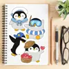 8 Colagem de Rosto de Pinguim Desenho Animado Pintado Infantil Criativo Manual DIY Decoração de Celular Caderno Adesivos à Prova d'Água