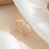 Anillo de circonita de color estilo europeo y americano para mujer, de plata de ley 925 con microincrustaciones de piedra lunar, anillo abierto con sentido avanzado.