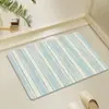 Estilo INS Tapete Simples Listrado para Chão de Banheiro Tapete Antiderrapante Capacho Tapete Absorvente de Água Secagem Rápida Almofada para Pés Tapete de Chão de Terra de Diatomáceas