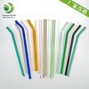 Fábrica por atacado palha de vidro criativa curva tubo de vidro reto resistente ao calor cor transparente suco palha atacado