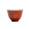 Xícaras de Chá Vermelho Escarlate Estilo Dinastias Tang e Song, Conjunto de Chá Kung Fu, Xícaras de Chá Pequenas Banhadas a Ouro, Xícaras de Chá Cerâmicas Antichamas, Xícaras de Chá para Beber Estilo Antigo