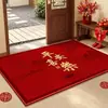 Felpudo rojo festivo para recién casados, adecuado para mudarse a una casa nueva, duradero, resistente a las manchas y fácil de limpiar, con una superficie antideslizante y resistente al desgaste