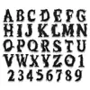 Parche Bordado Qiansheng de Pluma Negra con Letras y Números, con Adhesivo Termofusible para Decoración de Ropa y Bolsos