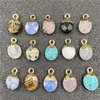 Piedra semipreciosa borde dorado corte Oval pequeño colgante creativo DIY collar pulsera pasador paso material