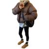 2024 Estilo Coreano para Mujer Suelto Talla Grande Cálido y a la Moda Invierno Nuevo Estilo Pequeño Americano Pan Grueso Ropa Exterior