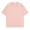 Camiseta de Algodón Puro para Pareja Transfronteriza, Peso Pesado 230g, Mangas Caídas, Corte Holgado, Cuello Redondo, Manga Corta, Estilo de Pareja de Moda
