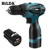 Taladro de impacto recargable Hilda batería de litio taladro eléctrico recargable atornillador eléctrico herramienta de ferretería doméstica impacto