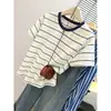 Camiseta de Algodón Fina de Manga Corta con Diseño de Copo de Nieve, Estilo Nuevo de Verano Europeo y Americano para Mujer, Holgada y Adelgazante, Manga Media, Talla Grande, Top Estilo Coreano