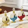 12-30ml Exquisita Artesanía de Esmalte de Pavo Real Retro Aplicador de Varilla de Vidrio Gotero Botella Dispensadora de Perfume Aceite Esencial
