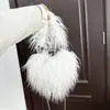 Nuevo estilo imitación lana tostada bolsa de amor bolsa de cadena portátil bandolera para mujer dulce fresca chica popular princesa bolsa de axila Bolsa de felpa