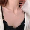 Collar con colgante de perla de agua dulce de plata de ley 925 de cuerpo entero, cadena de clavícula ligera de lujo con nicho superior, venta al por mayor