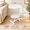 Mesa de centro redonda simple con almacenamiento, estante pequeño de mesita de noche para apartamentos pequeños, mesa de comedor móvil lateral para sofá pequeño de sala de estar