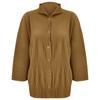 Camisa Gruesa de Botones Sencillos Nueva para Mujer Primavera 2026, Color Sólido, Plisada, Estilo Casual Holgado, Ropa de Abrigo de Manga Larga