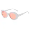 Nueva Tendencia Gafas de Sol Gafas Ovaladas Moda 9750 Para Hombre y Mujer Montura Blanca Gafas de Sol Mismo Estilo Hip Hop Quan Zhilong