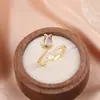 Anillo de Tulipán de Venta Caliente Europeo y Americano Transfronterizo Chapado en Cobre Dorado Anillo de Flor Simple de Nicho Regalo para el Día de San Valentín el Día de la Madre