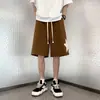 Shorts Masculino Tendência Estilo Americano para o Verão, Calça com Bordado de Marca Designer, Calça de Moletom Casual Esportiva Solta Cinco Pontos