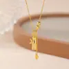 Yiluyin Plata de Ley S925 Chapada en Oro Calcedonia Blanca Nudo de Bambú y Hoja Colgante Nuevo Estilo Chino Moda Versátil Cadena para Clavícula Set