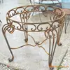 Mesa de Ferro Forjado para Casa Norte-Americana Artesanato em Ferro Forjado Mesa Redonda Artesanato em Metal Casa Mesa de Jantar Externa
