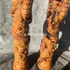 [Enviado desde la Montaña Longhu] Adorno Natural de Columna de Dragón Maciza de Madera de Jujuba del Trueno, Columna Redonda Tallada en Madera para Sala de Estar del Hogar, Atrae Riqueza