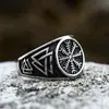 Guerrero de Acero Vikingo Nórdico anillo de acero inoxidable para hombre vintage aoding triángulo anillo de titanio pulsera venta al por mayor