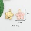 Versión coreana de flor de cerezo que gotea aceite, florecilla de cinco pétalos, colgante de aleación, accesorios para el cabello, material DIY, pulsera, collar, pendientes, accesorios de joyería