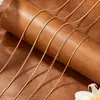 Corrente clavícula universal de aço titânio 45cm, corrente ajustável, colar de aço inoxidável, joias DIY de silicone, acessórios de pingente de contas