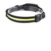 Linterna frontal COB multifuncional de silicona para correr de noche con inducción, linterna frontal de pesca con zoom telescópico para exteriores, USB, luz roja blanca, luz de advertencia