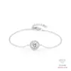 Pulsera Elegante Redonda Color D de Moissanita de Plata de Ley S925 Clásica Moda Diseño Simple Joyería de Mano Regalo para Amigos