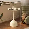 Mesa redonda pequeña, mesita auxiliar de lujo ligero para sofá, mesa de té pequeña para el hogar en la sala de estar, mesa auxiliar, mesa de rincón retro, almacenamiento de noche de hierro forjado, balcón