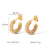 Seleções de Influenciadores Estilo Ins Europeu e Americano Brincos de Aço Inoxidável Dourado 18K com Pingente Argola de Zircônia Argolas para Orelha para Mulheres, Brincos de Alta Qualidade