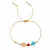 Pulseira Tecida com Moeda Cruzada Liga Metálica Banhada a Ouro Ajustável Estilo Doce Fresco Ornamento de Lembrança de Viagem