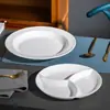 Louça de Mesa Cerâmica Criativa para Restaurante, Prato de Sopa Estilo Chapéu de Palha Ocidental, Prato de Apresentação Culinária Molecular Francesa, Prato Branco Estilo Hotel Ocidental