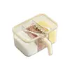Caja de condimentos para cocina casera, grado alimenticio, sellada, a prueba de humedad, caja de almacenamiento de condimentos de glutamato monosódico multi-compartimento integrada, venta al por mayor